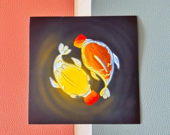 Cute Soy Sauce Fish Yin Yang 4x4 and 5x5 Art Prints Perfect for Wall Decor and Gifts