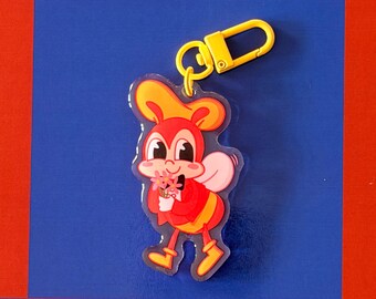 Cute Jollibee Acrylic Keychain for Bags, Purses, & Totes | Filipino Bee Character Keyring Charm Accessory Gifts
