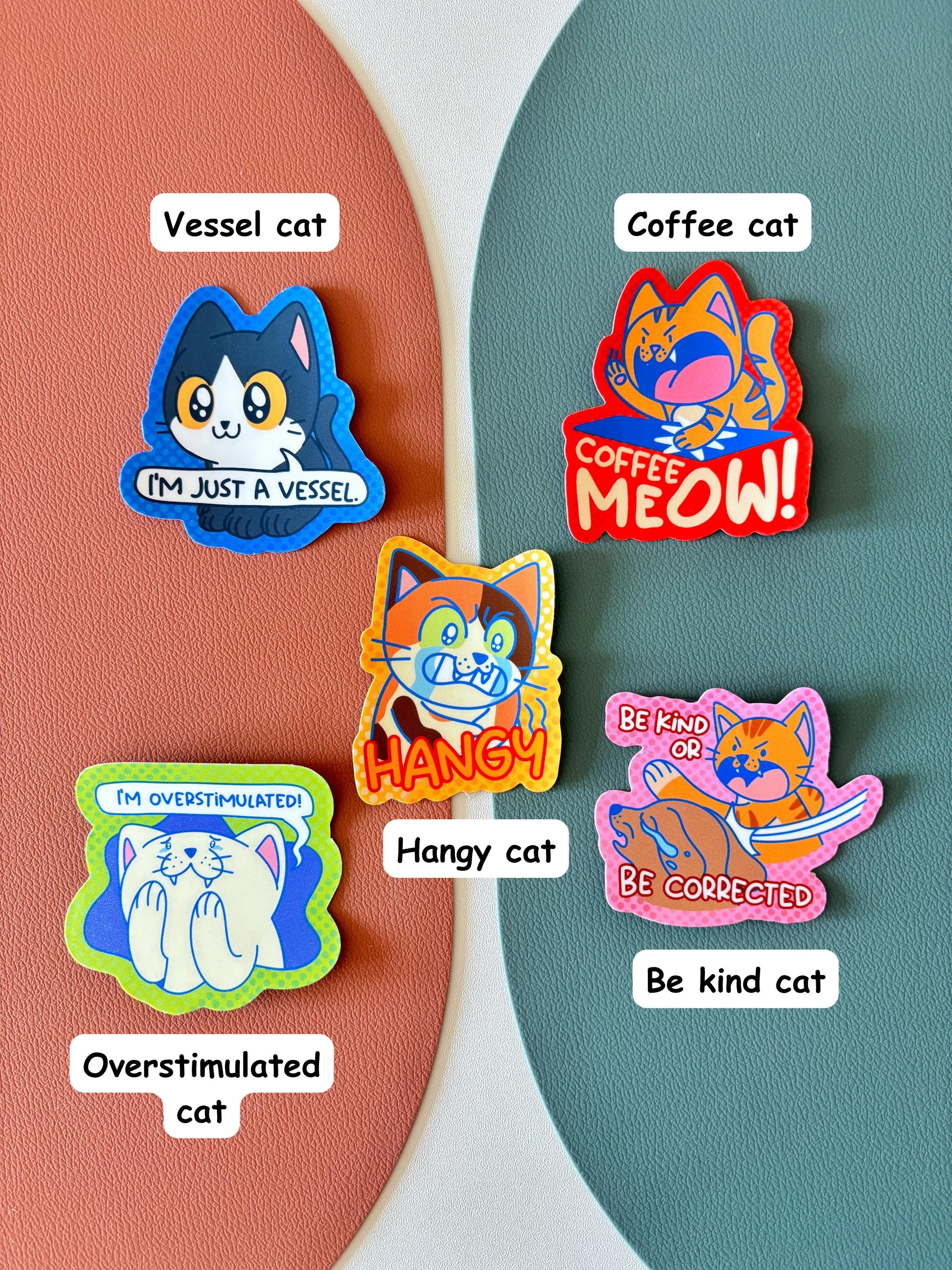 Funny Cat Meme Vinyl Sticker Pack: Waterproof Laptop Decals for Animal ...