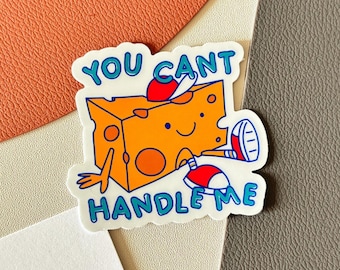 Funny Cheese Vinyl Sticker: Lactose Intolerant Gift, Waterproof Decal