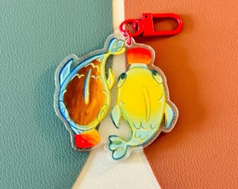 Cute Soy Sauce Fish Yin Yang Acrylic Keychain Perfect Gift for Fish Lovers