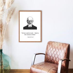 Freud Quote Print  Psychology Wall Art | Therapy Office Decor | Psychoanalysis Poster | Digital Download – To Love and To Work |