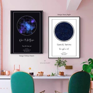Mapa estelar digital personalizado, impressão personalizada do céu noturno, presente de casamento, presente de aniversário, pôster de constelação, arte de parede com mapa estelar, download