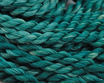 Hand Dyed Embroidery Floss Teal Perle Cotton Colour #65