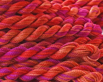 Red Violet Perle Cotton, Orange Embroidery Floss, Sunsets, Orange Floss, Colour Complements Colour #68