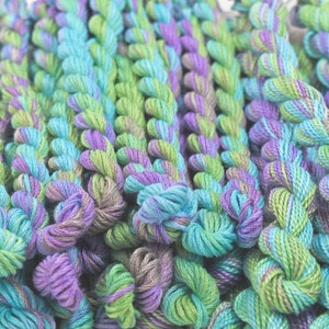 Aqua Embroidery Floss, Lavender Perle Cotton, Summer  Embroidery, Green Floss, Summer Colours, Colour Complements Colour #64