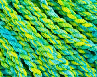 Lime Green Perle Cotton Floss, Aqua Embroidery Thread, Colour #81