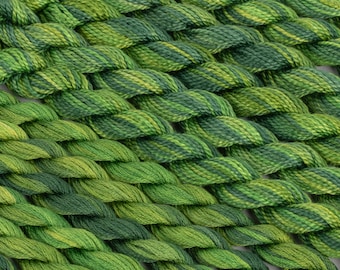 Handgefärbtes grünes Stickgarn, Nadelspitzengarn, Handstickereigarn, Perle Baumwolle und Baumwollgarn Kreuzstich, Farbe #18