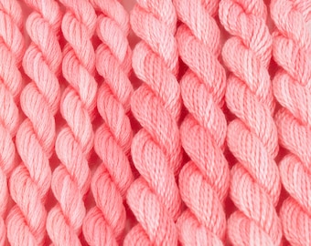 Coral Pink Perle Cotton, Coral Embroidery Floss, Pink Floss, Colour Complements Colour #72