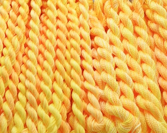 Hand Dyed Yellow Perle Cotton Embroidery Floss, Colour #67