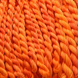 Orange Perle Cotton, Orange Embroidery Floss, Fall Embroidery, Orange Floss, Colour Complements Colour #66