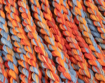 Orange Blue Perle Cotton, Orange Embroidery Floss, Blue Floss, Colour Complements Colour #74
