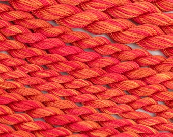 Red Orange Hand Dyed Embroidery Floss, Colour #36