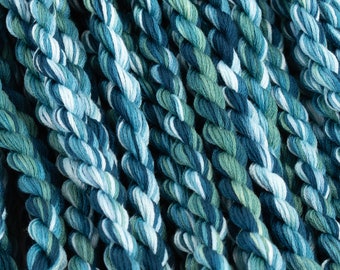 Blue-Green Hand Dyed Embroidery Floss, Colour #14