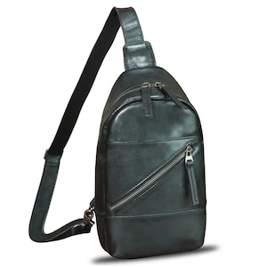 Genuine Leather Sling Bag | Vintage Handmade Crossbody Backpack for Men & Women | Shoulder Chest Bag Purse Gift For Him / Her Travel Bag