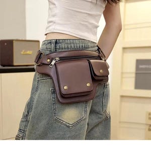 Fashion Design Tactische Heuptasje Heuptasje Hoge Kwaliteit Lederen Heuptas Voor Heren Telefoontasje Portemonnee Vintage Design Mannen Tas