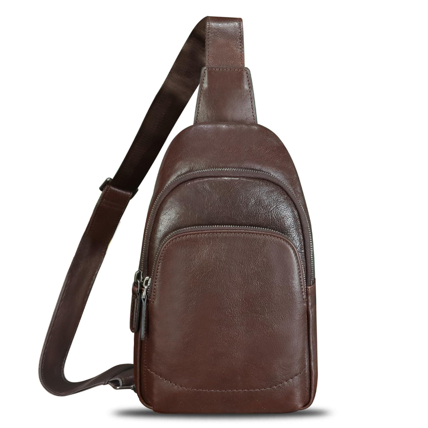Genuine Leather Sling Bag | Vintage Handmade Crossbody 