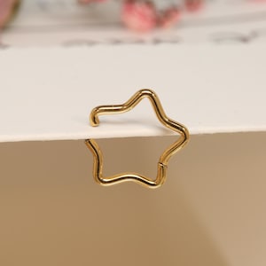 316l five-pointed star nasal septum ring star-shaped nose ring conch piercing jewelry cartilage earrings 16G