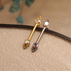 14G Cute Shiny Titanium Nipple Rings Barbell - ABCZ Bridge Piercing Jewelry Straight Internally Threaded Nipple Bar for Women Men Minimalist