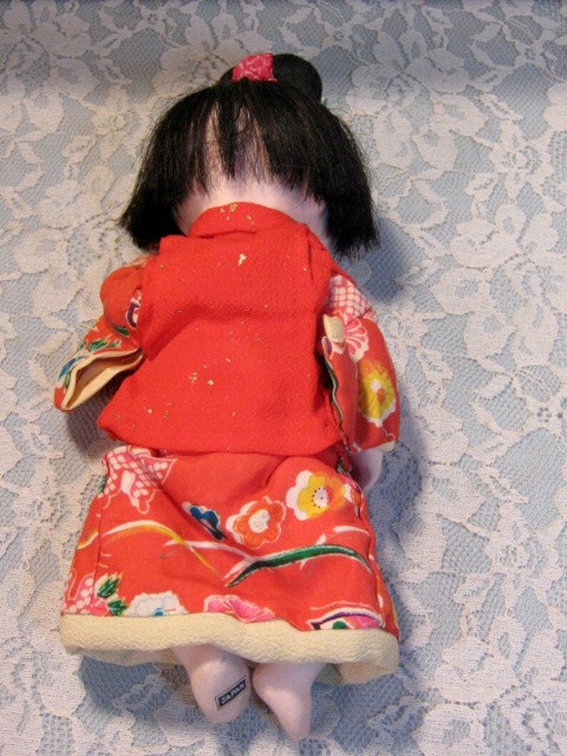 Vintage 1940s Ichimatsu Gofun Japanese Baby Doll Silk Kimono Etsy
