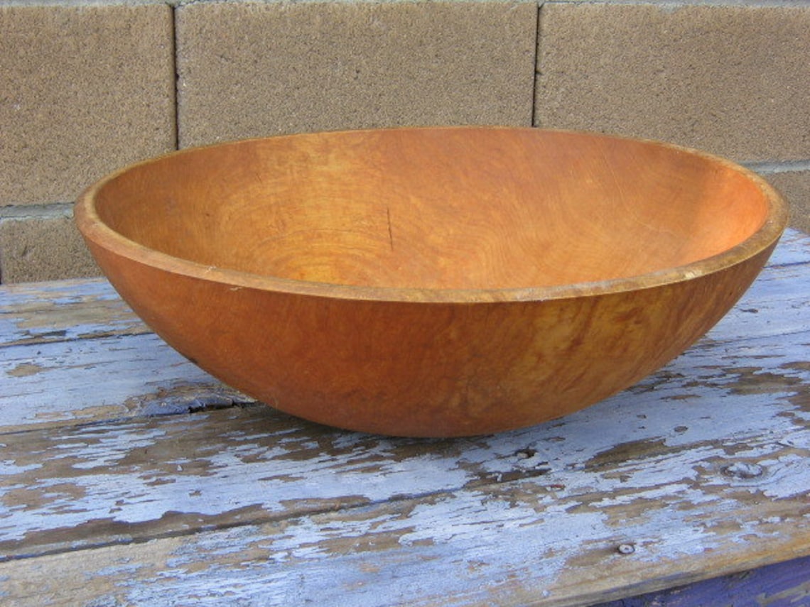 Vintage Weston Bowl Mill Wooden Dough Bread or Mixing Bowl Etsy