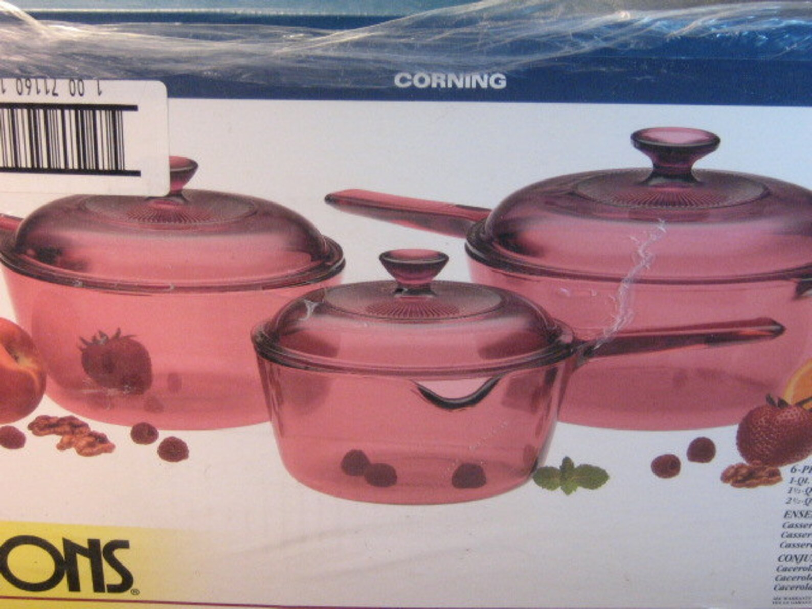 Vintage Pyrex Corning Cranberry Visions Cookware Glass 6 Piece Etsy