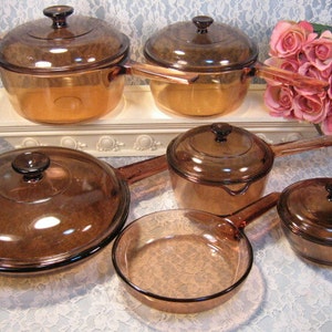 brown pyrex cookware