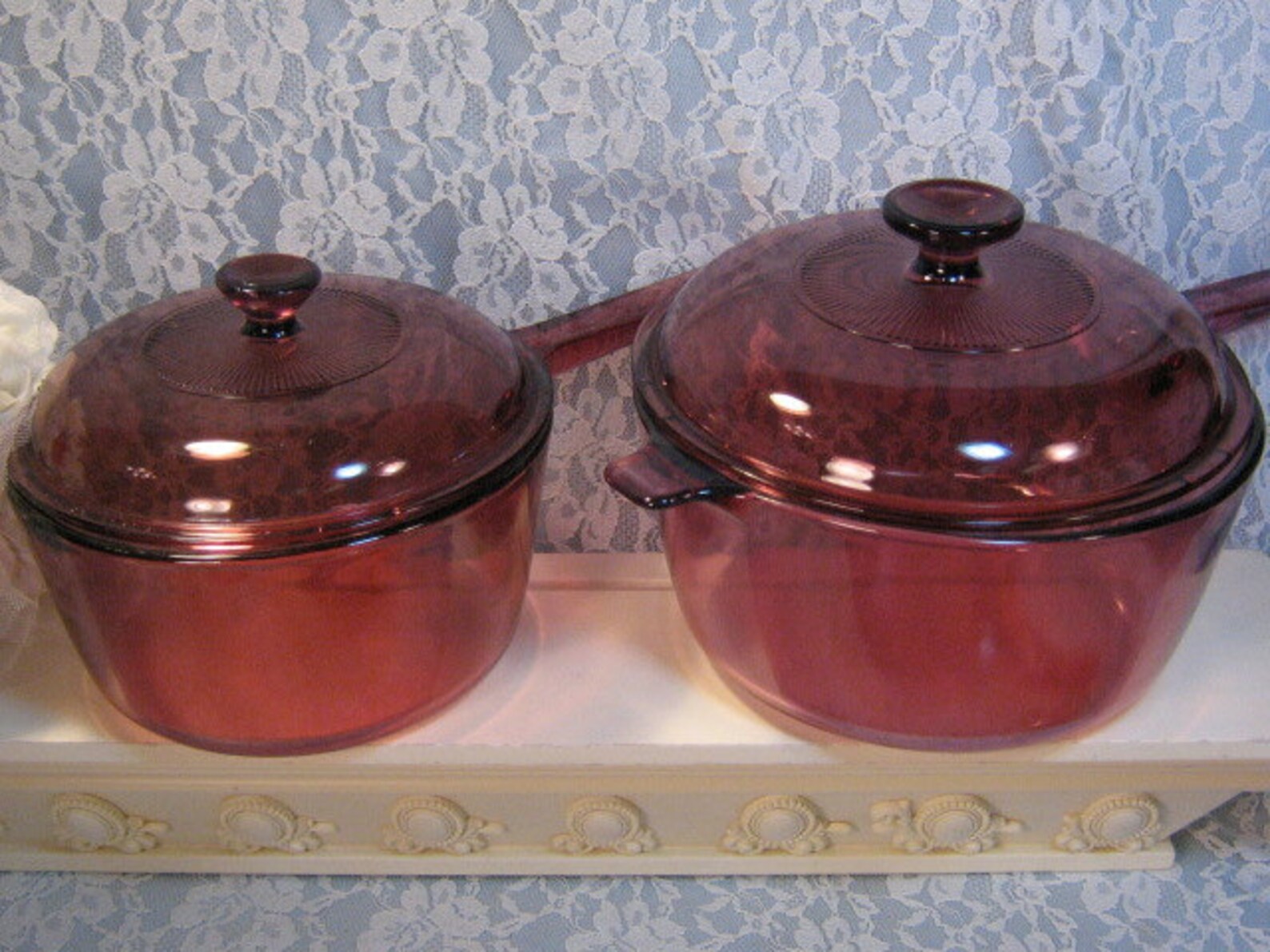 Vintage Corning Pyrex Cranberry Visions Glass Cookware 7 Etsy