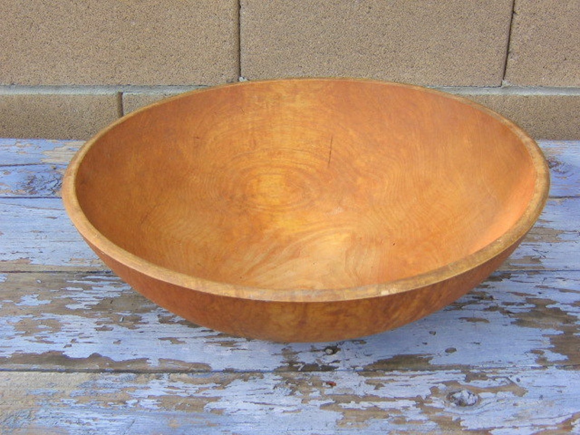 Vintage Weston Bowl Mill Wooden Dough Bread or Mixing Bowl Etsy