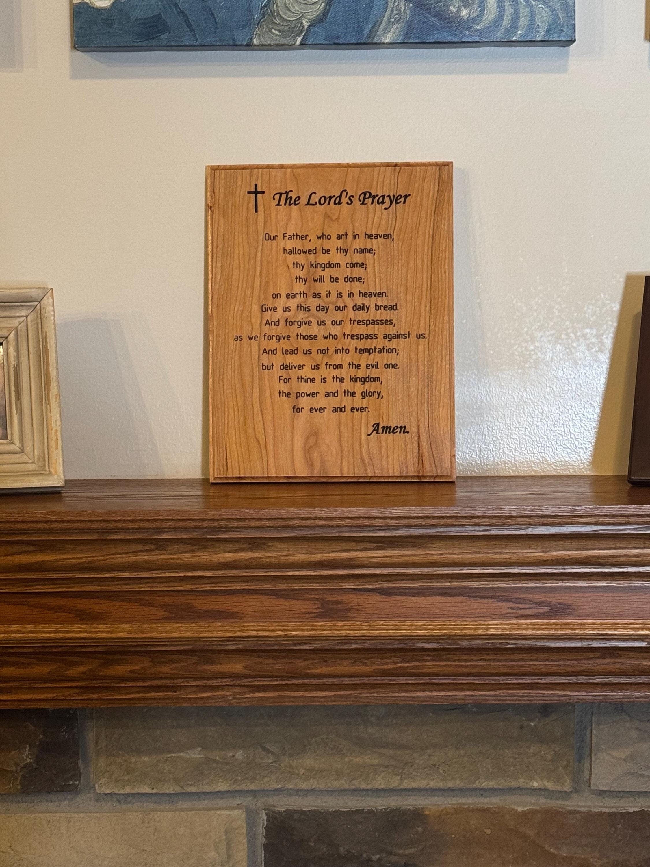 The Lords Prayer Wood Sign Wall Art Mantle Decor Hardwood (cherry) 9x12 ...