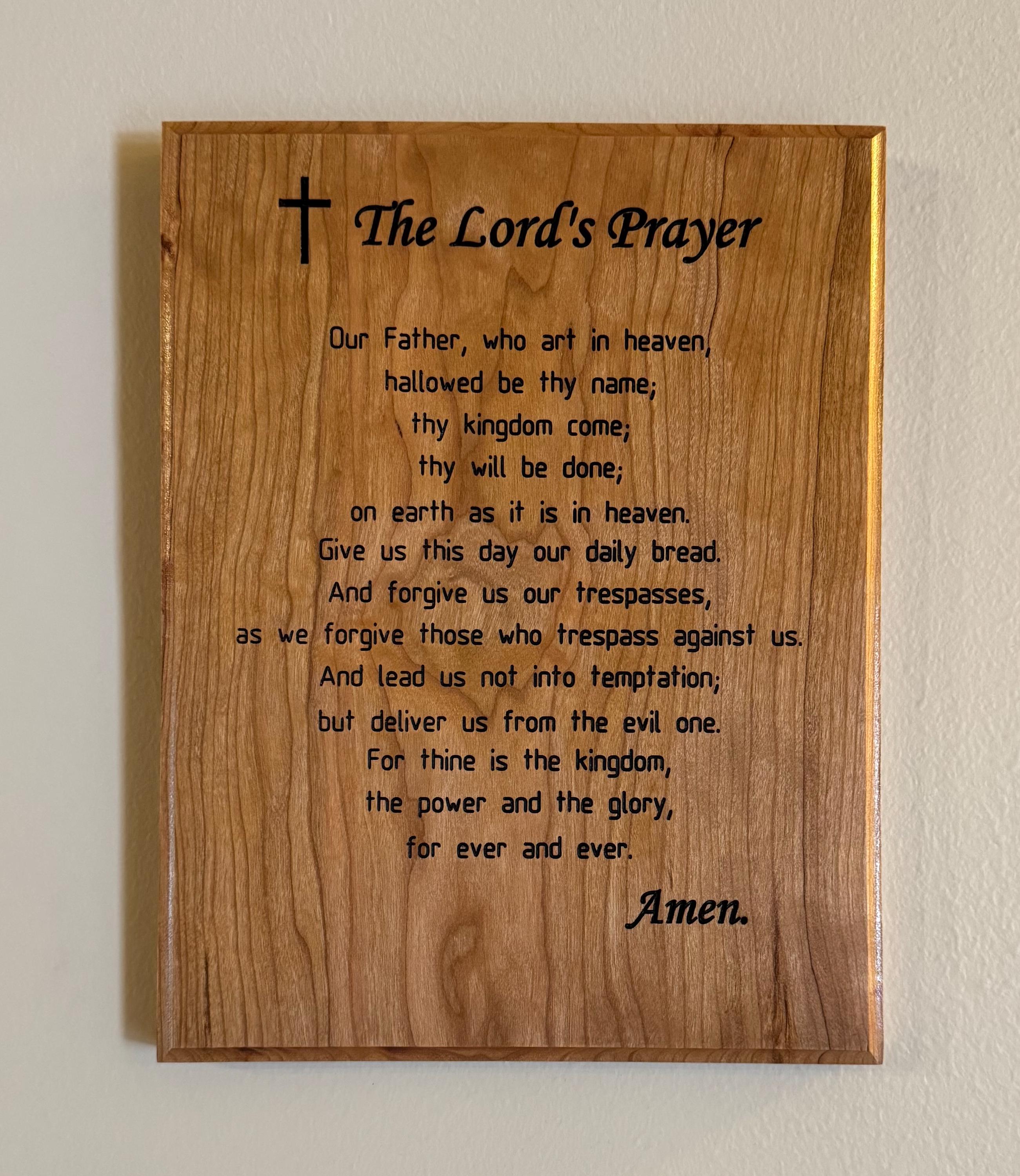 The Lords Prayer Wood Sign Wall Art Mantle Decor Hardwood (cherry) 9x12 ...