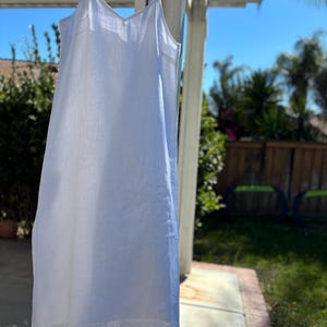 Linen Nightgown – Lightweight Spaghetti Strap Nightdress with Side Slits
