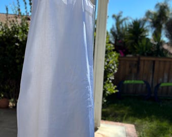 Linen Nightgown – Lightweight Spaghetti Strap Nightdress with Side Slits