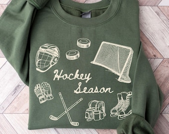Hockey Season Sweatshirt, Hockey Sweatshirt Women, Gift for Hockey Lover, Hockey Day Shirt, Hockey Mom Sweatshirt, Ice Hockey Player Sweater