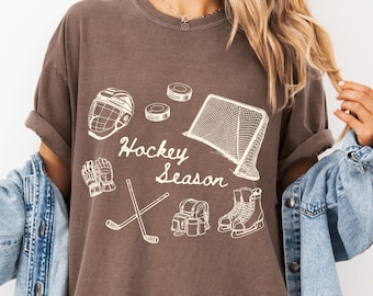 Comfort Colors® Hockey Shirt, Women's Hockey Game Day Gift, Funny Hockey Shirt, Hockey Coach Shirt, Ice Hockey Shirt, Hockey Lover Gift