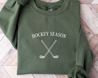 Hockey Season Sweatshirt, Hockey Sweatshirt Women, Gift for Hockey Lover, Hockey Day Shirt, Hockey Mom Sweatshirt, Ice Hockey Player Sweater