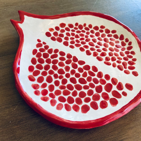 Handmade Ceramic Pomegranate Plate *ready to ship*