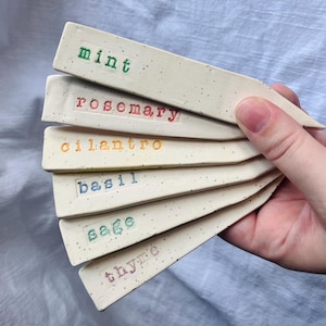 Colorful Ceramic Herb Garden Markers