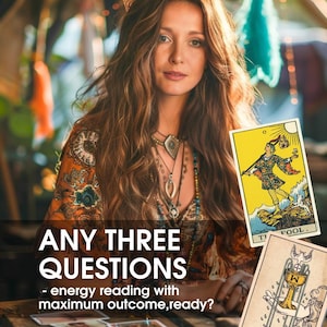 Lectura de Tarot Energético 3 Cualquier pregunta, Lectura honesta, Sin herramientas Lectura del amor, Lectura médium, Percepciones rápidas y precisas, Lectura de cartas del tarot