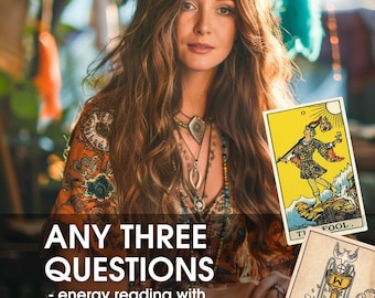 3 Question Tarot Reading Tarot Card Reading Psychic Predictions, Past Present, Future Love Reading Money Reading, Detailed Guidance on Love