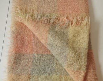 Couverture en mohair écossais 100 % vintage fabriquée pour Eatons Canada