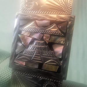 Pince à billets en argent sterling du Mexique, motif nacre d'albène