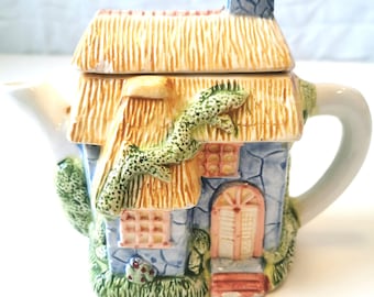 Tetera de cerámica vintage estilo cottage