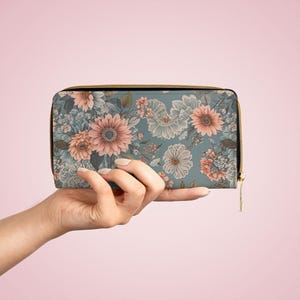 Floral Zipper Wallet | Boho Chic Wallet for Everyday Use, Perfect Gift for Birthdays, Mother&#39;s Day, and Weddings, Floral Print