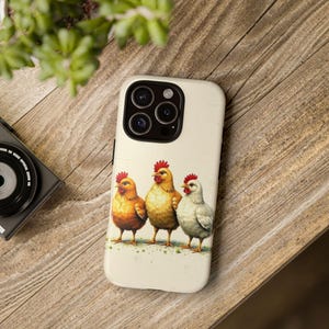 Cute Chicken Phone Case, Farmhouse Style Phone Cover, Hen Design, Chicken Lover Gift, Farm Animal Accessories