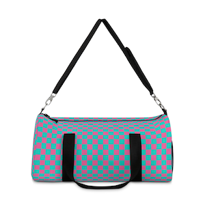 Vibrant Checkered Duffel Bag - Gym, Weekend Trip, Travel, Sports Bag, Retro Style, Gift for Her