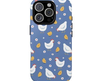 Custodia per telefono Farmhouse Chicken - Simpatico motivo di pollo, design di gallo, regalo personalizzabile, arredamento da fattoria, accessorio per amanti degli animali