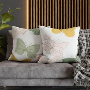 Butterfly Garden Decorative Pillowcase, Floral Home Decor, Throw Pillow Cover, Spring Gift, Eco-Friendly Cushion Cover