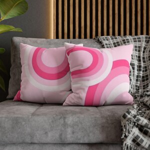 Modern Pink Geometric Pillowcase, Decorative Cushion Cover, Stylish Home Accent, Gift for Her, Boho Decor, Living Room Pillow