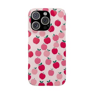 Cute Apple Snap Case for iPhone, Fun Phone Cover, Fruit Pattern Case, Gift for Students, Spring Accessories